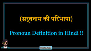Read more about the article (सर्वनाम की परिभाषा) Meaning & Definition of Pronoun in Hindi !!