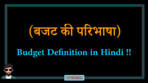 Read more about the article (बजट की परिभाषा) Definition of Budget in Hindi !!