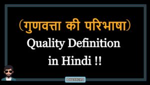 Read more about the article (गुणवत्ता की परिभाषा) Definition of Quality in Hindi !!